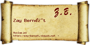 Zay Bernát névjegykártya