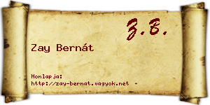 Zay Bernát névjegykártya